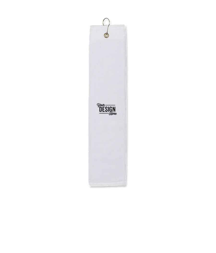 Folded Golf Towel in White