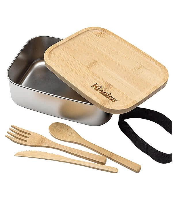 Chapman 4pc To Go Box w/Bamboo Lid & Utensils