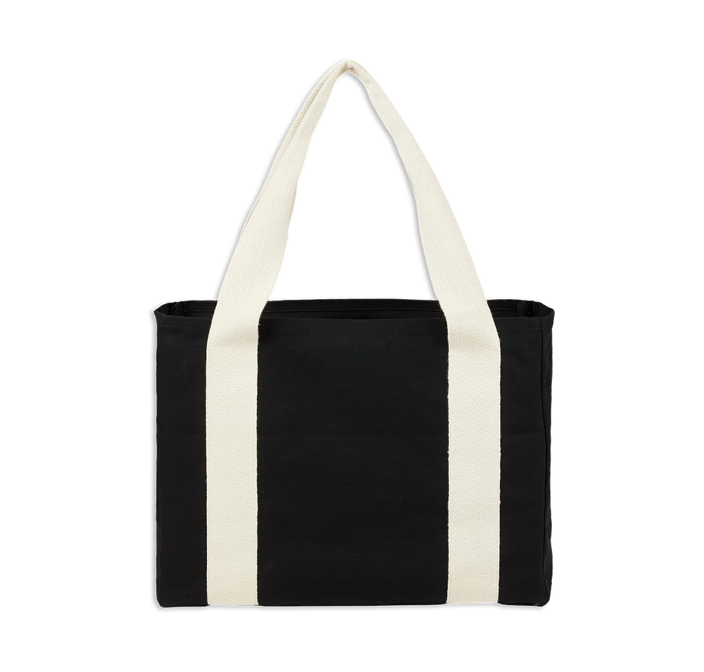 Cotton Shopper Tote Bag with Contrast Handles-default