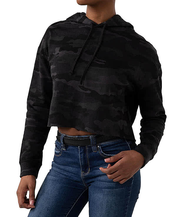 Independent Trading Women's Camo Cropped Hoodie