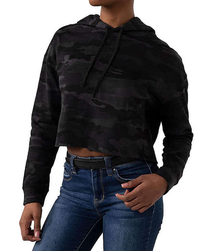 Independent Trading Women's Camo Cropped Hoodie