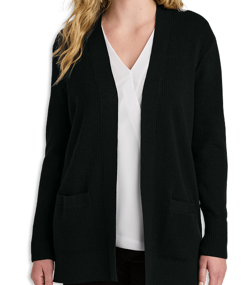 Port Authority Women’s Easy Care Open Cardigan in Deep Black