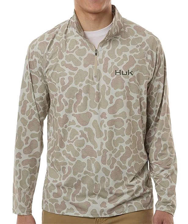 HUK Airweight KC Pattern Performance Quarter Zip Pullover