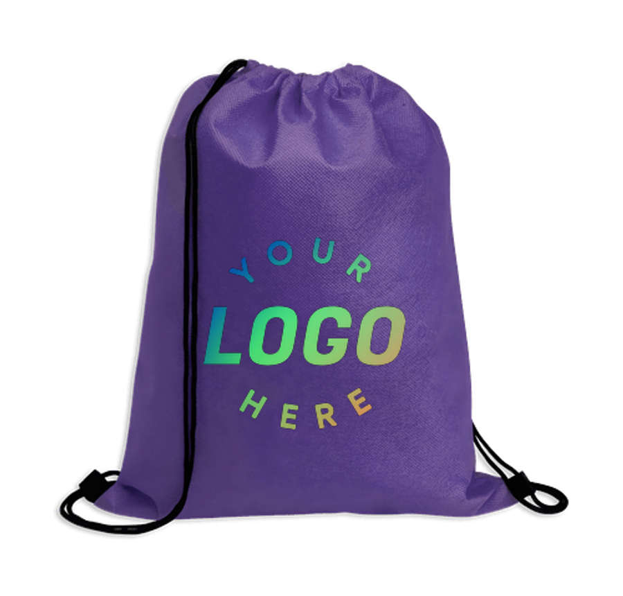 Full Color Poly Pro Sport Pack Drawstring Bag in Purple