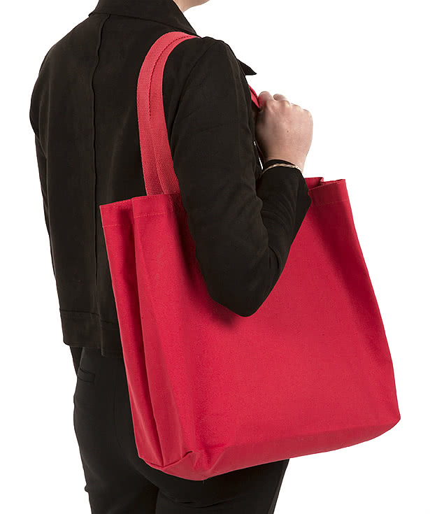 Medium Gusseted 100% Cotton Canvas Tote Bag