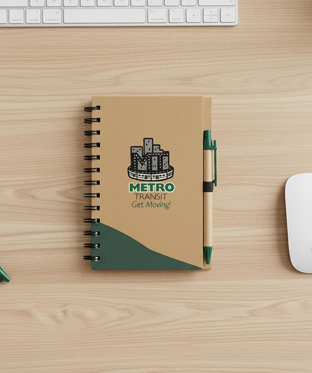 Recycle Write Spiral Notebook with Pen