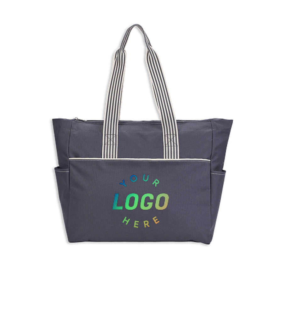 Full Color Stripe Diaper Tote-Pack in Gray