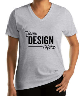 Port & Company Women's Core Cotton V-Neck T-shirt - Color: Ash