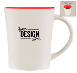 14 oz. Ceramic Two-Tone Citrus Mug - Color: White / Red