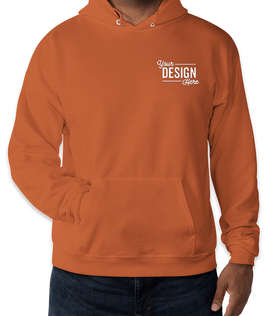Embroidered Hanes EcoSmart 50/50 Pullover Hoodie - Color: Texas Orange