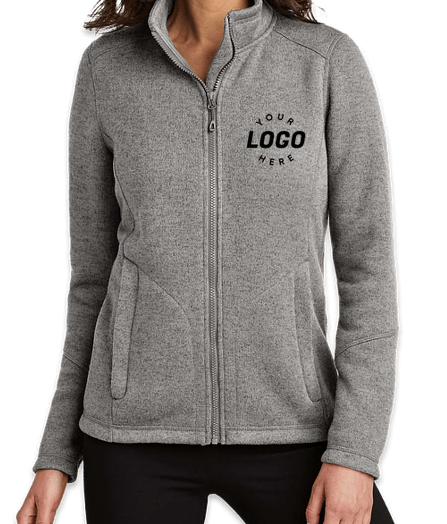 Port Authority Women's Arc Sweater Fleece Jacket - Printed in Deep Smoke Heather
