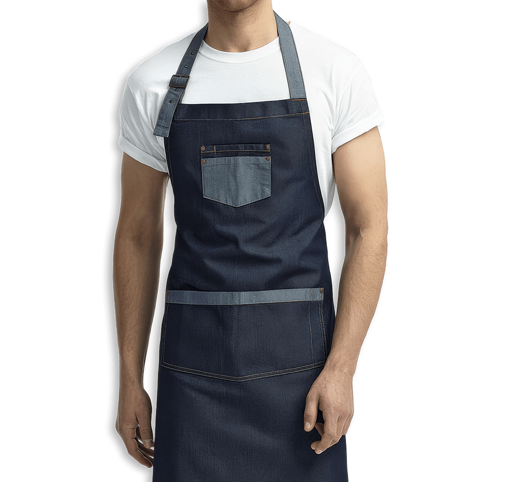 Artisan Collection Domain Contrast Denim Full Length Two-Pocket Apron-default