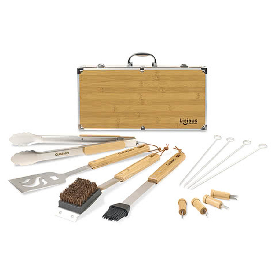 Cuisinart Outdoors Bamboo 13-Piece Grill Tool Set