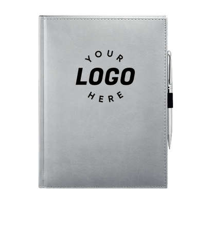 JournalBooks ® Debossed Pedova Large Bound Notebook - Gray