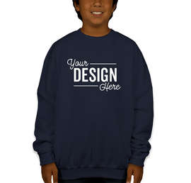 Gildan Youth Midweight 50/50 Crewneck Sweatshirt - Color: Navy