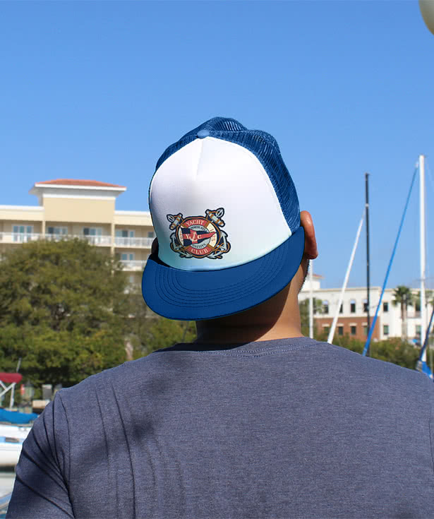 Five-Panel Flat Bill Trucker Hat