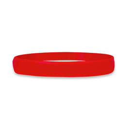 Debossed Single Color Silicone Bracelet - Color: Red