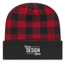 Cap America Plaid Cuffed Beanie