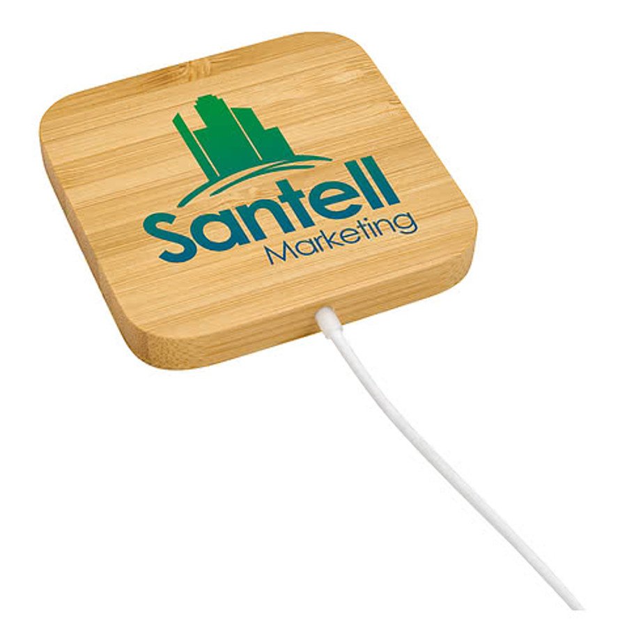 Laser Engraved Bamboo Magnet-Hold 15W Wireless Charger in Natural