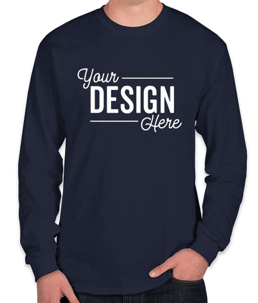 Gildan DryBlend 50/50 Long Sleeve T-shirt in Navy