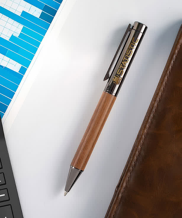 Laser Engraved Luxwood Ballpoint Pen (black ink)