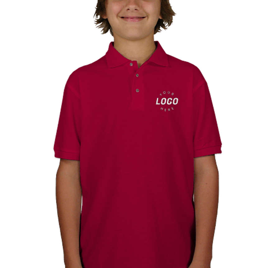 Port Authority Youth Silk Touch Polo in Red