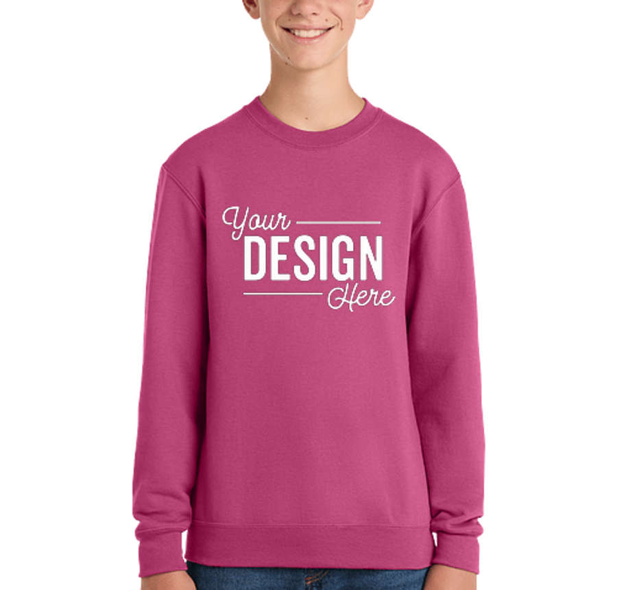 Port & Company Youth Core Crewneck Sweatshirt in Sangria