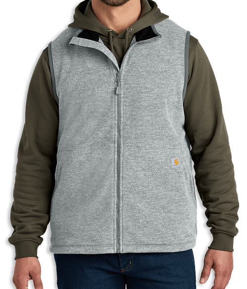 Carhartt Textured Fleece Vest in Heather Grey