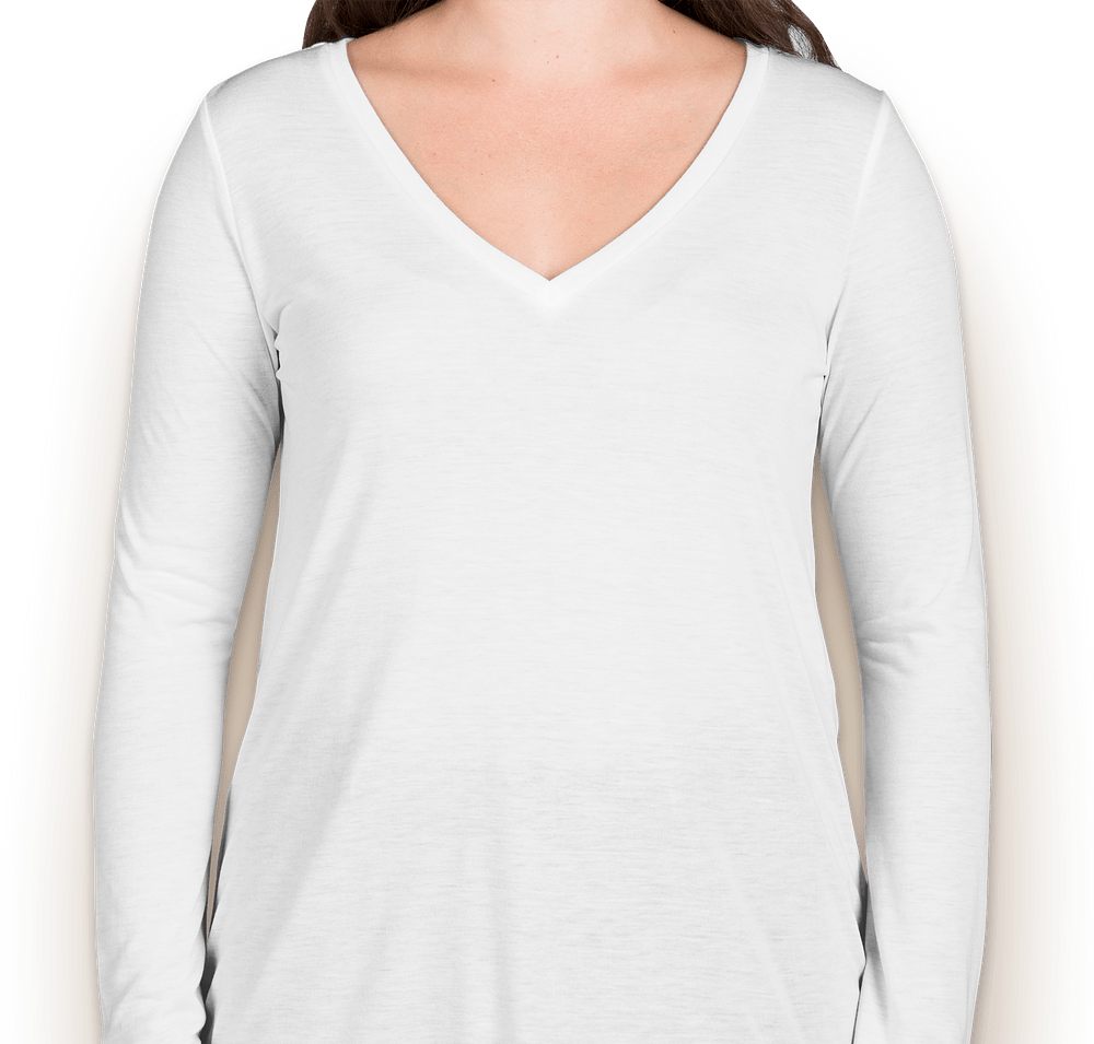 Bella + Canvas Women's Flowy Long Sleeve V-Neck T-shirt-default