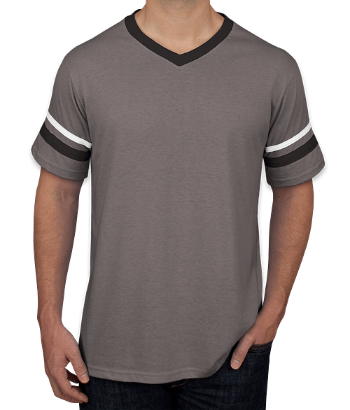 Augusta Double Sleeve Stripe Jersey T-shirt in Graphite / Black / White