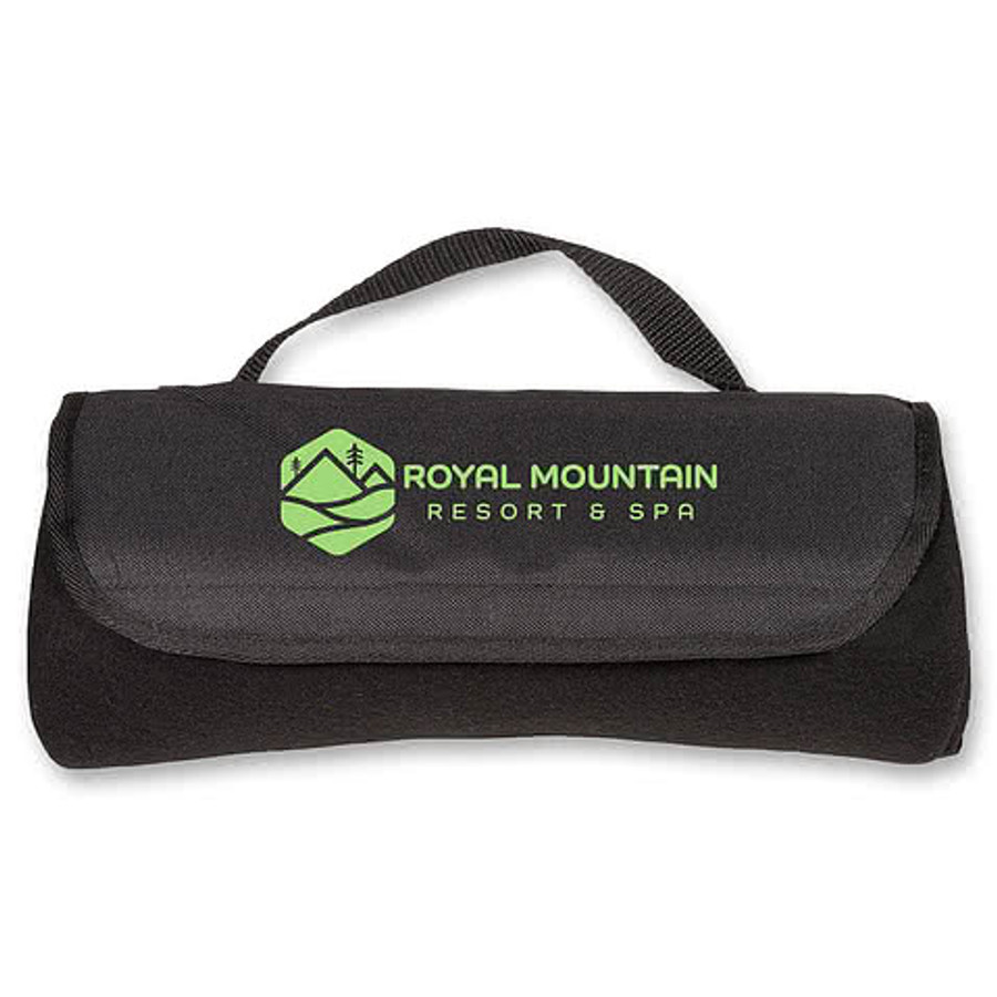 Fleece Roll Up Blanket with Handle in Blue Navy