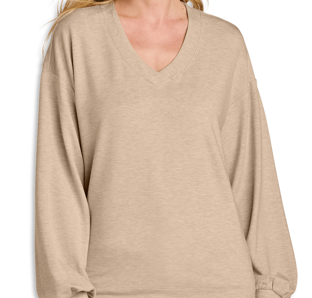 TravisMathew Women's Long Weekend V-Neck Long Sleeve Shirt-default