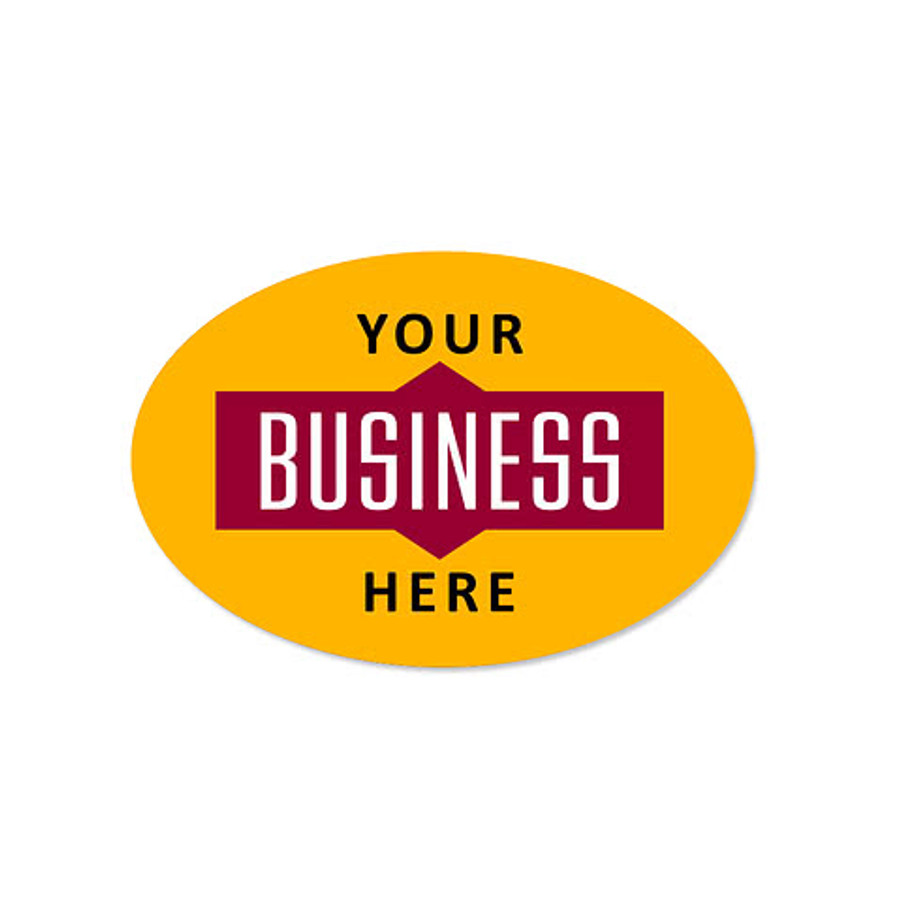 Full Color 3 in. x 2 in. Oval Sticker in Maroon