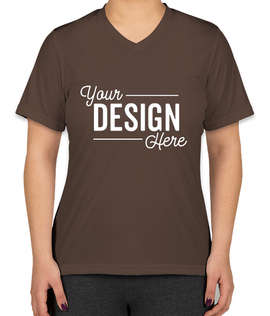 Team 365 Women's Zone V-Neck Performance Shirt - Color: Sport Dark Brown