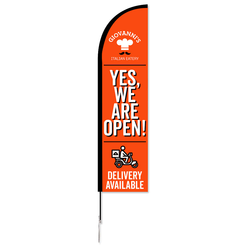 Full Color 8' Feather Flag with Ground Stake