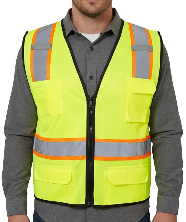 Kishigo Class 2 6-Pocket Contrast Mesh Safety Vest