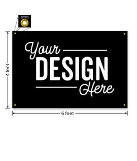 Full Color 6' x 4' Vinyl Banner - Color: Black