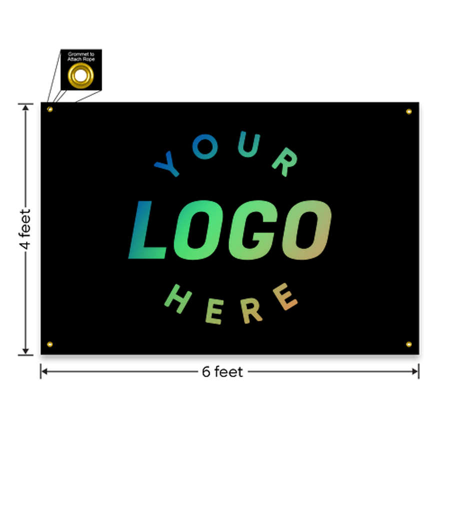 Full Color 6' x 4' Vinyl Banner in Black
