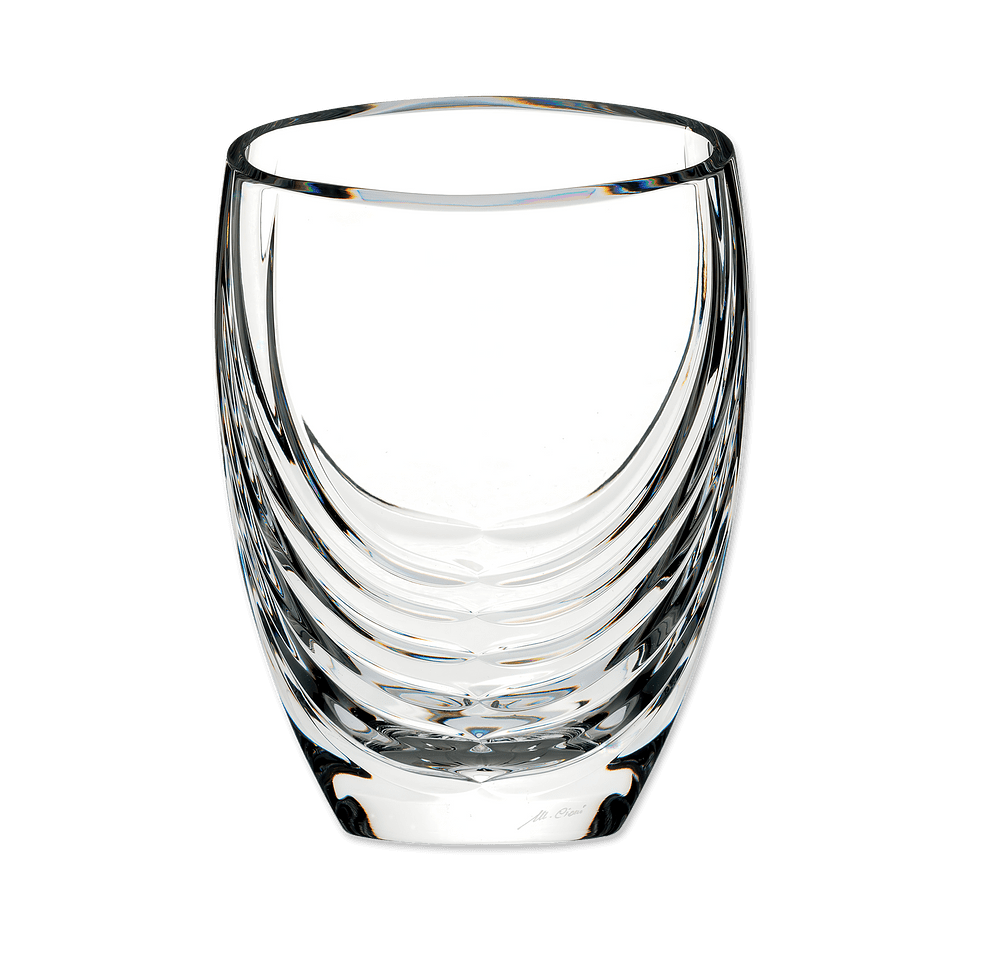 Laser Engraved Mario Cioni Siena Clear Crystal Vase-default