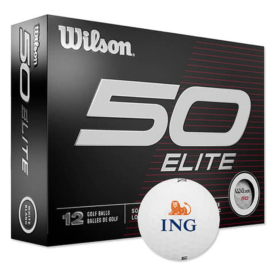 Full Color Wilson 50 Elite Golf Balls (Box of 12) in White