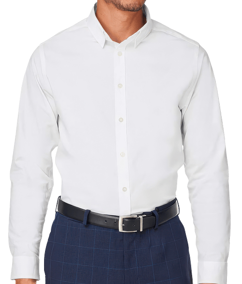 Devon & Jones CrownLux Spencer Poplin Performance Dress Shirt - Embroidered in White