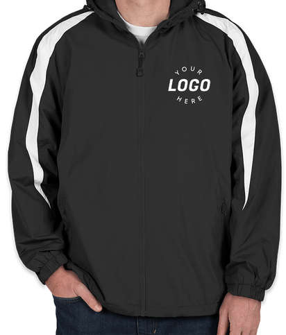 Sport-Tek Fleece Lined Colorblock Hooded Jacket - Black / White