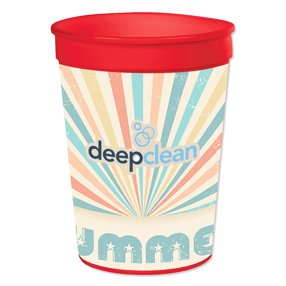 Full Color 12 oz. Big Game Plastic Stadium Cup (Case of 500)