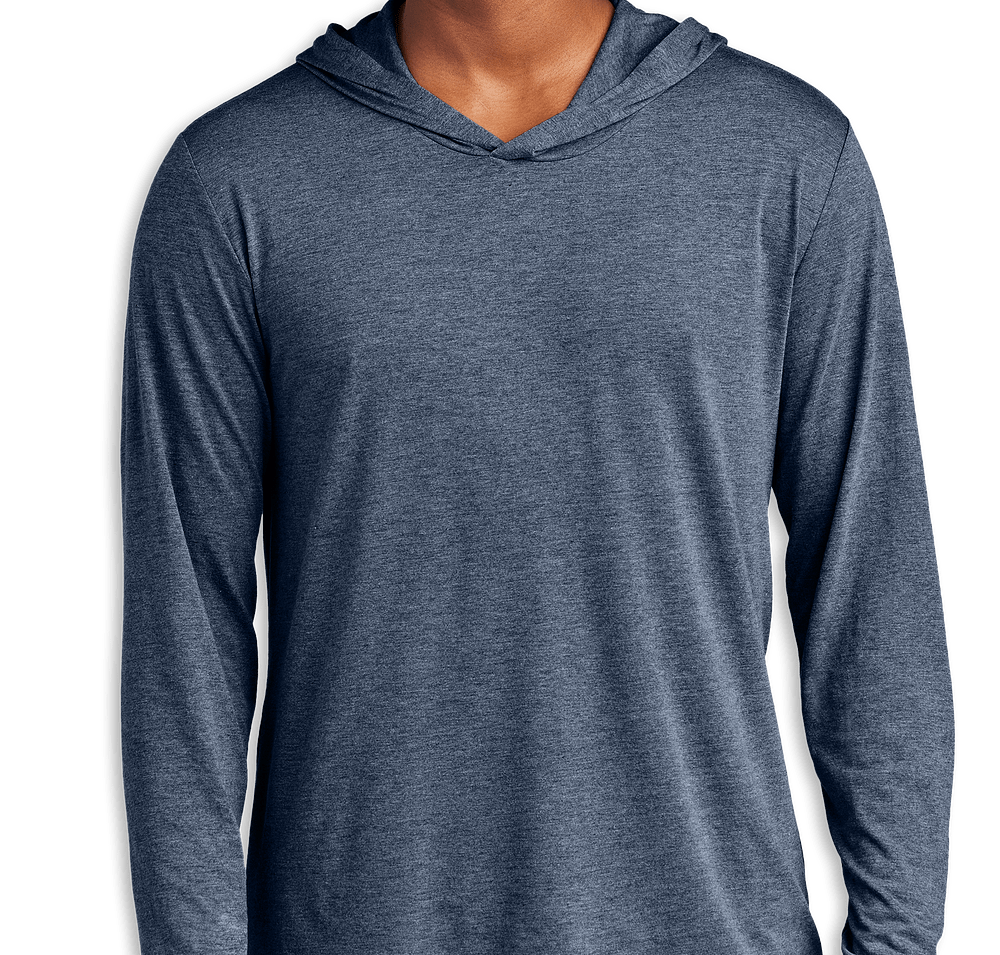 District Perfect Tri-Blend Hooded Long Sleeve T-shirt-default