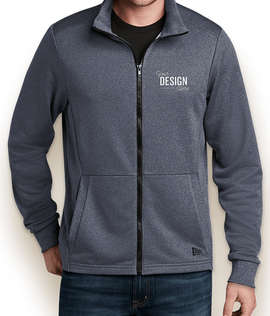 New Era Performance Terry Full Zip Sweatshirt - Color: True Navy Heather