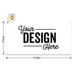 Full Color 6' x 3' Vinyl Banner - Color: White