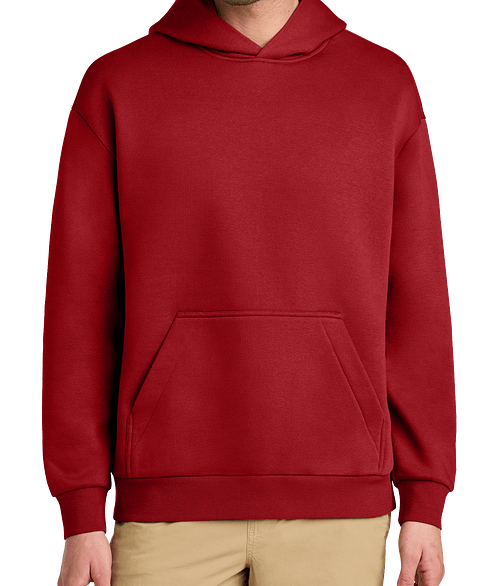 District V.I.T. Heavyweight Fleece Pullover Hoodie in Classic Red