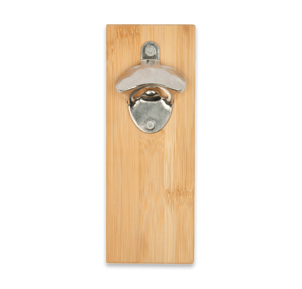 Laser Engraved Bamboo Wall Mounted Bottle Opener-default