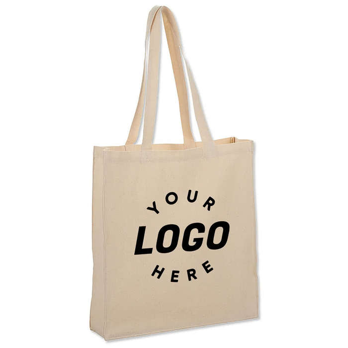 Tall Gusseted 100% Cotton Shopper Tote Bag