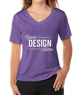 Reebok Women's Heather V-Neck Performance Shirt - Color: Purple Heather